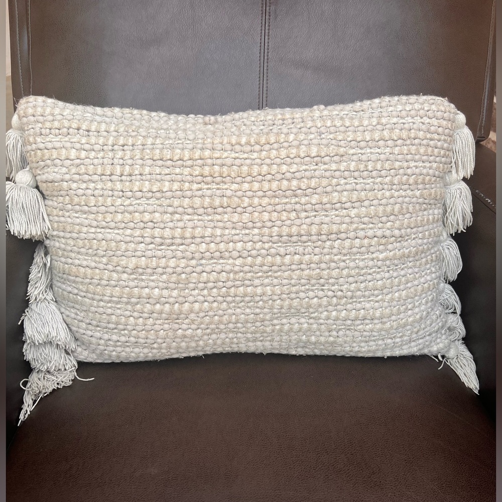 Grey throw pillow with zipper!